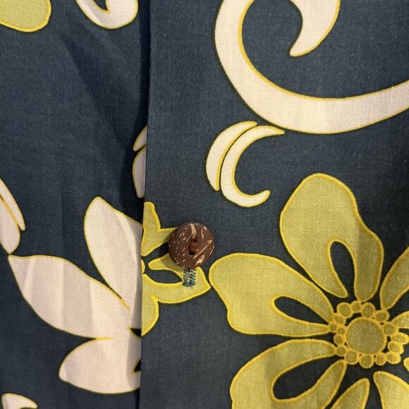 Hilo Hattie Mens Shirt 2XL The Hawaiian Original Tropical Yellow Green Rayon - Picture 4 of 8